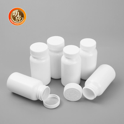 بطری گرد سفید HDPE کپسول 100 میلی لیتر 150 میلی لیتر ظروف قرص نسخه ای 200 میلی لیتری