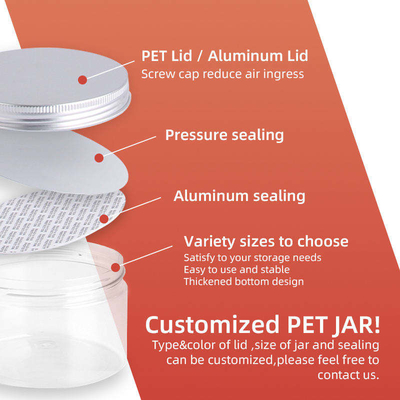 ODM OEM OEM Clear Plastic Cookie Jar خالی ادویه قابل شارژ حیوان خانگی