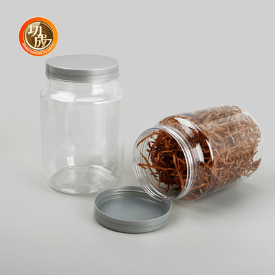 بطری مربای پلاستیکی شفاف درجه مواد غذایی 500 میلی لیتری 2000 میلی لیتری پت کوکی