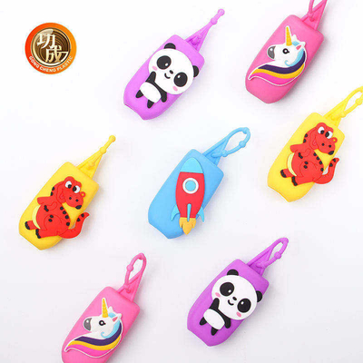 بطری ضد عفونی کننده پلاستیکی قابل حمل مسافرتی Mini Cute با نگهدارنده سیلیکونی کارتونی
